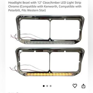 Chrome Headlight Bezel with LED Light Strip
